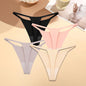 4PCS/Set Silk Seamless Thongs for Women Sexy Low Rise Panties Female Ultra Thin Breathable Underwear G-String T-Back Underpants