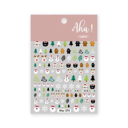 Winter Christmas Atmosphere Nail Stickers Snowman Snowflake Wapiti Self-adhesive High Quality Cute Nail Stickers Nail Art Deco