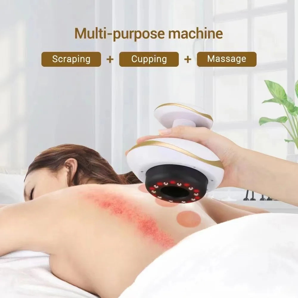 Electric Scraping Massage Cupping Body Massager Vacuum Cans Suction Cup Heating Body Back Neck Arm Guasha Massager
