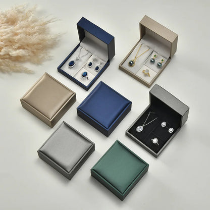 PU Leather Jewelry Packing Box Ring Earrings Necklace Bracelet Jewellery Display Storage Case For Wedding Engagement