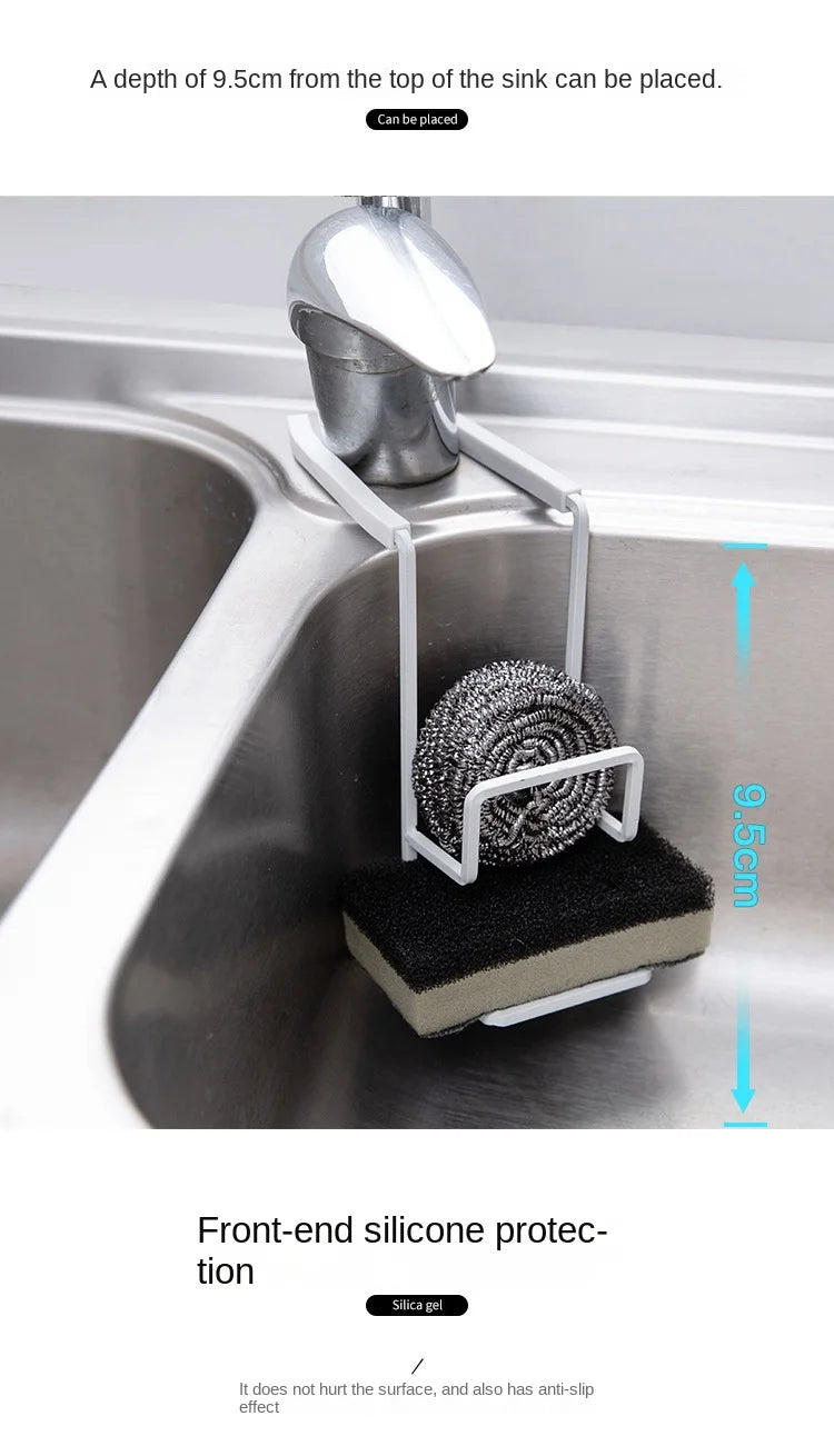 Durable Sink Caddy Sink Sponge Holder Small Kitchen Bathroom Metal Organizer Liquid Dish Drainer Faucet Rack Shower Convenient