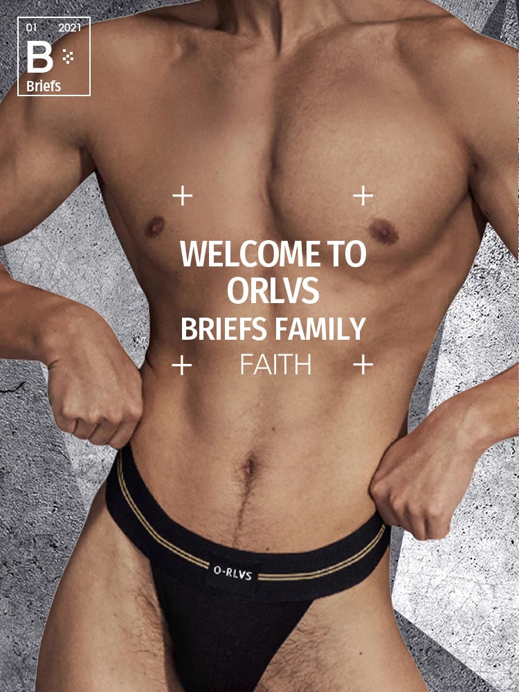 ORLVS Briefs Male Seamless Hip Design Mens Underwaer Super Large Wide 5cm Elastic Band Independent Codpiece Boy Short Pants