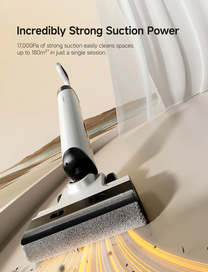 UWANT D500 Wet Dry Vacuum Cleaner 17000Pa Suction 180°Lay-Flat Cordless Mop AI Self-Cleaning 65°C Drying Triple-Sided Edge