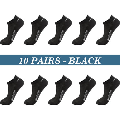 High Quality 10Pairs Men Socks Cotton Summer Sports Breathable Ankle Socks Mesh Casual Athletic Thin Cut Short Plus Size 39-48