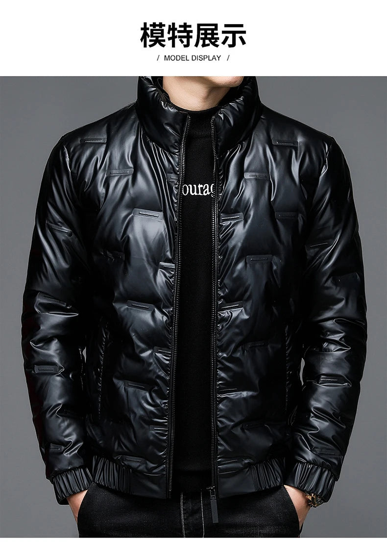 80%  White Duck Down Coat 2024 Trendy Fashion Winter Stand Collar Warm Sport Jacket Men's Thermal Thick Outwear