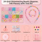 24 Grid DIY Handmade Beaded Kit Toy Creative Colorful Beads Bracelet Making Kit Kawaii Candy Color Beads Toys for Children Girl