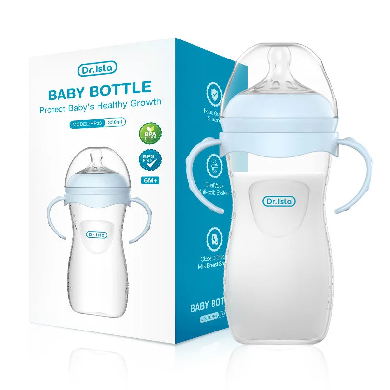 Baby PP Bottle 150/240/330ML Newborn Baby Bottle with Handle Milk BottleFeeding Baby Bottles Newborn Feeding Supplies BPA-Free