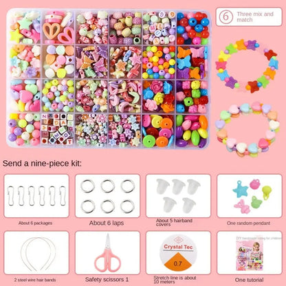Arts Crafts DIY Handmade Beaded Kit DIY Handmade DIY Making Beads Kit Colorful Kawaii Kit for Make Bracelets Beads Girl Gift