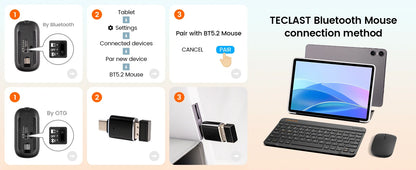 Teclast Tablet P50 Set Android 15 11" T606 8-Core Max 12GB RAM 128GB ROM P50 Case/Keyboard/Mouse/Stylus/Headphone/Stand