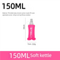 WRELS Outdoor Collapsible Silicone Bite Size Water Bottle Running Camping Hiking Travel Convenient Water Bottle 150ml 500ml 250m