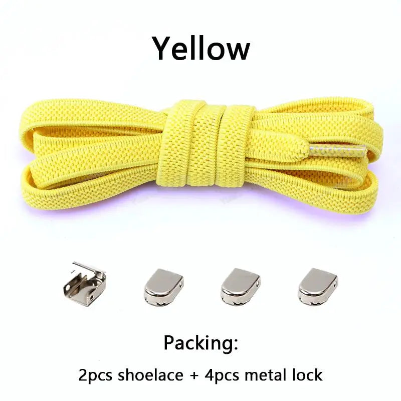 No tie Shoe laces Elastic laces Sneakers Flat Shoelaces without ties Quick Shoelace for Shoes Kids Adult One Size fits All Shoes