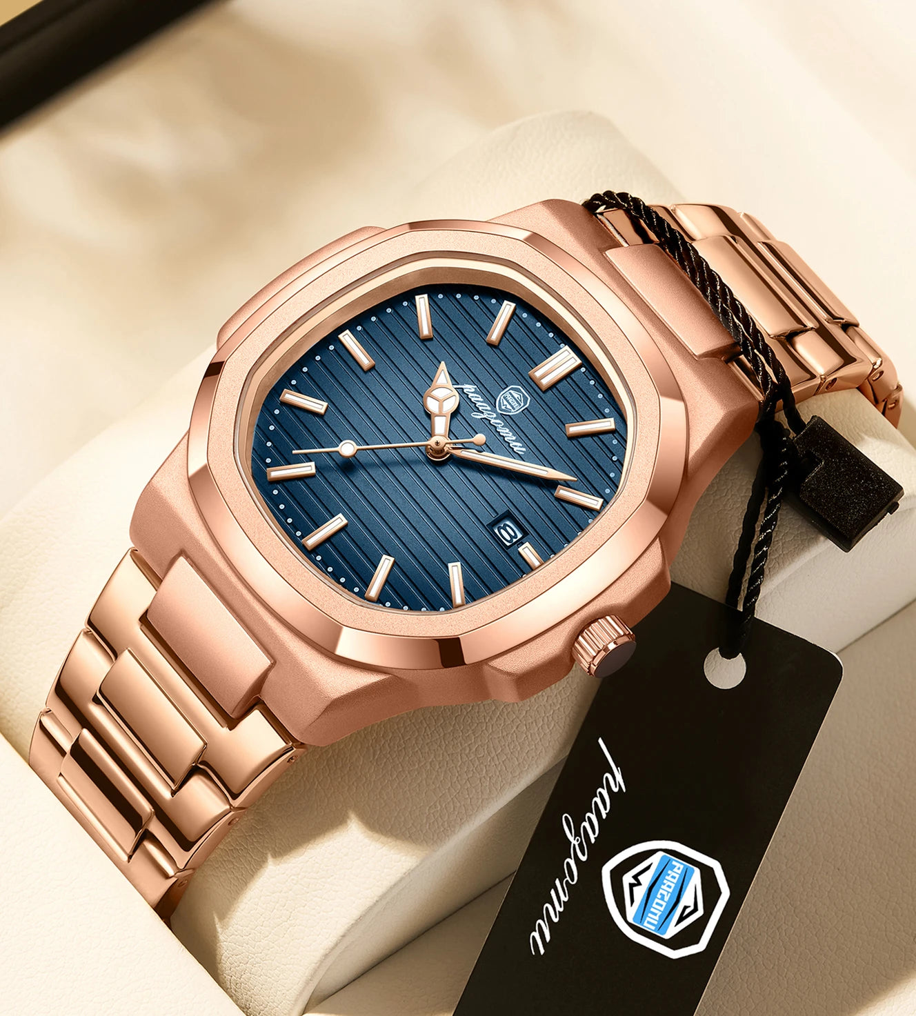 PAAZOMU Top Luxury Brand Man Watch Sports Waterproof Luminous Date Men Wristwatch Square Dial Quartz Men's Watches High Quality