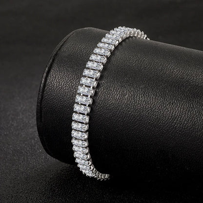 Noble 925 Sterling Silver Bracelet Elegant Zircon Crystal Fine Jewelry For Women Girl Engagement Wedding Glamour 18CM