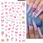 1PCS Marbled Nail Sticker 3D Abstract Lines Sticker Nail Art Supplies Nail Decals Y2K Laser Butterfly Ladies Nail Art Decoration