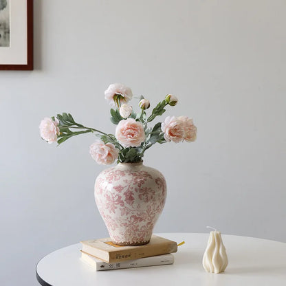 Blue and White Porcelain Vase Flower Vase Chinese-style Retro Porcelain Jars Ceramic Pot Flowerpot Home Decoration Accessories