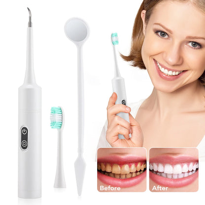 Electric Teeth Cleaner 6-gear Modes Portable Toothbrush Tartar Remover High Frequency Vibration Tartar Cleaning Whitening Teeth