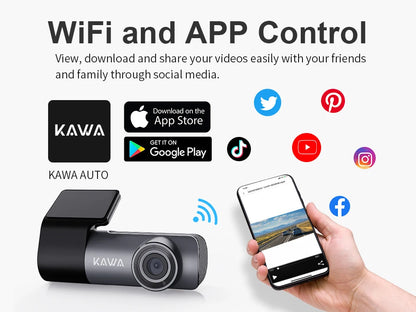 2K Dash Camera For Car DVR Dash Cam In The Car KAWA D5 Video Recorder Emergency Voice Control WiFi APP Monitor WDR Dashcam