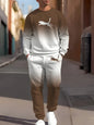 Autumn Casual Men's Long-Sleeve Set Trendy Gradient Print Outdoor Crew Neck Long-Sleeve Top & Casual Pants Two-Piece Set