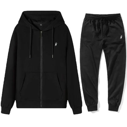 Autumn and Winter 2025 new Men's sportswear set, a fashionable outdoor zipper warm men's casual sweatshirt + pants 2-piece set