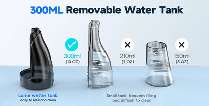 Portable Oral Irrigator with 5 Jet Tips , 5 Cleaning Modes of 3 water pressure , 300ml Water Tank IPX7 Waterproof Water Flosser