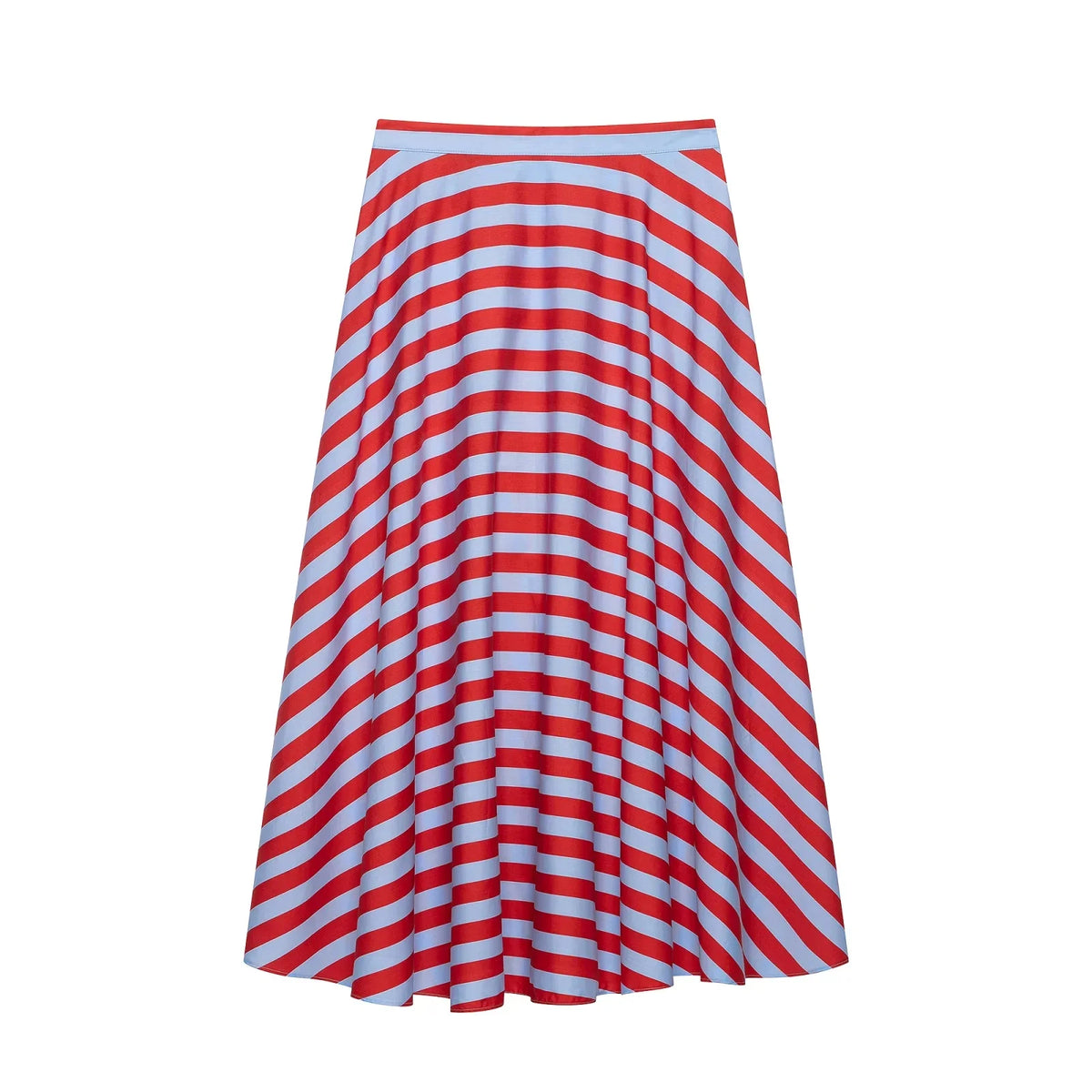 KONDALA Holiday Casual Chic Women Long Skirt Striped Zipper A-Line Draped Skirt Fashion 2026 Summer Fall Night Out Party Skirt