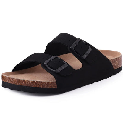 Shevalues Men's Suede Clogs Soft Leather Mules Men New Summer Men Cork Sandals Comfort Slip On Unisex Clogs With Arch Support