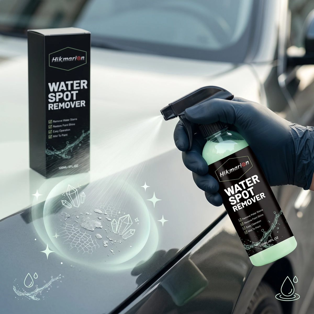 Car Water Spot Remover Repairs Watermark Stains Improves Paint Blemishes Prevents Corrode Delays Aging Windscreen Cleaning Agent