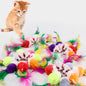 Cute Mini Fleece False Mouse Cat Toys Colorful Feather Funny Interactive Play Training Toys for Kittens Cats Pet Supplies