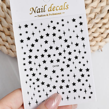 3D Metal Silver Flame Nails Stickers Gold Bronzing Stripe Lines Sliders Design Manicure French Nail Art Decoration Decal #Y2K