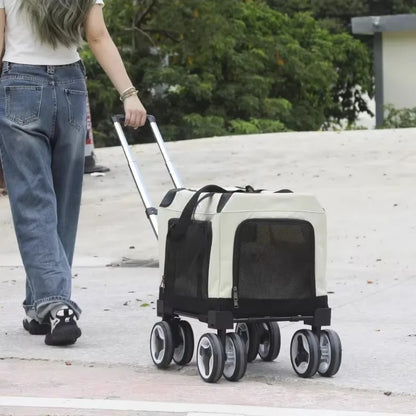 FurStarLarge Pet Rolling Carrier With Wheels Multi-Cat Travel Trolley Bag Spacious Dog Carrier Backpack Portable Car Seat Pet St