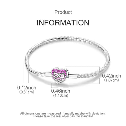 Original 925 Sterling Silver Bracelets 17-20CM Love Heart Flowers Butterfly Charms Beads Bracelet For Women Fashion Jewelry Gift