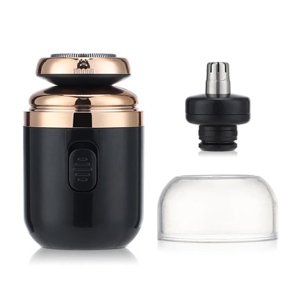 Mini Washable Electric Razor Travel Razor Type-c Charging Capsule Shaver Nose Hair Trimming Double Ring Knife Net
