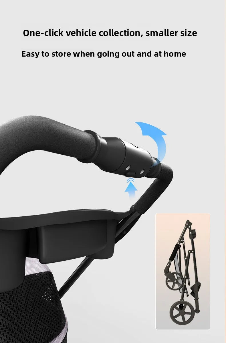 Pet Stroller Lightweight Foldable Detachable Cat Dog Carrier Outdoor Portable One Button Folding Pet Trolley Stroller for Dog