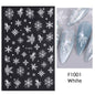 1PCS New Christmas Decorations 2023 New Year Nail Stickers Press on Nails Laser Snowflake Christmas Tree 3D Nail Decal
