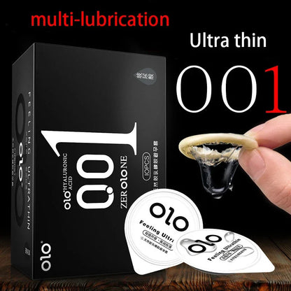 10pcs Ultra Thin Condoms Intimate Condone Super Lubricated Natural Latex Penis Sleeve Long Lasting Condom for Adult 18+ Sex Toys