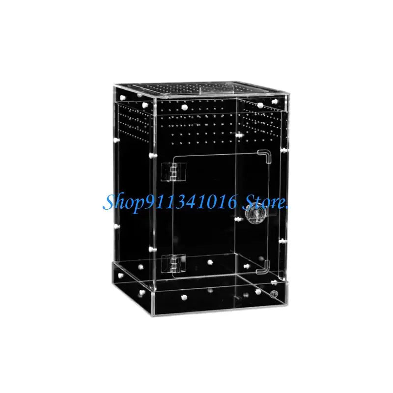 34Cm Clear Acrylic Reptiles Enclosure Breeding Box For Amphibians Animal Hermits Crabs Safe Habitats Place