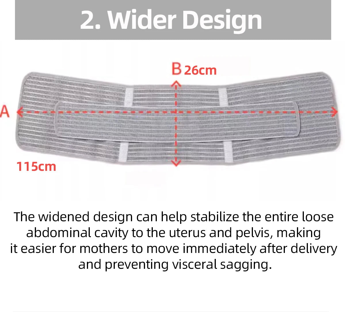 Sunveno Postpartum Belly Band Girdle for Postnatal Adjustable Belly Wrap C-section Recovery Binder Abdominal Support 
