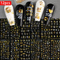 12pcs/set Cute Cartoon Dog/Cat Nail Art Stickers 3D Graffiti Black Cat Dog  Nail Decals 8*10cm Self-Adhesive Cartoon Nail Art Su