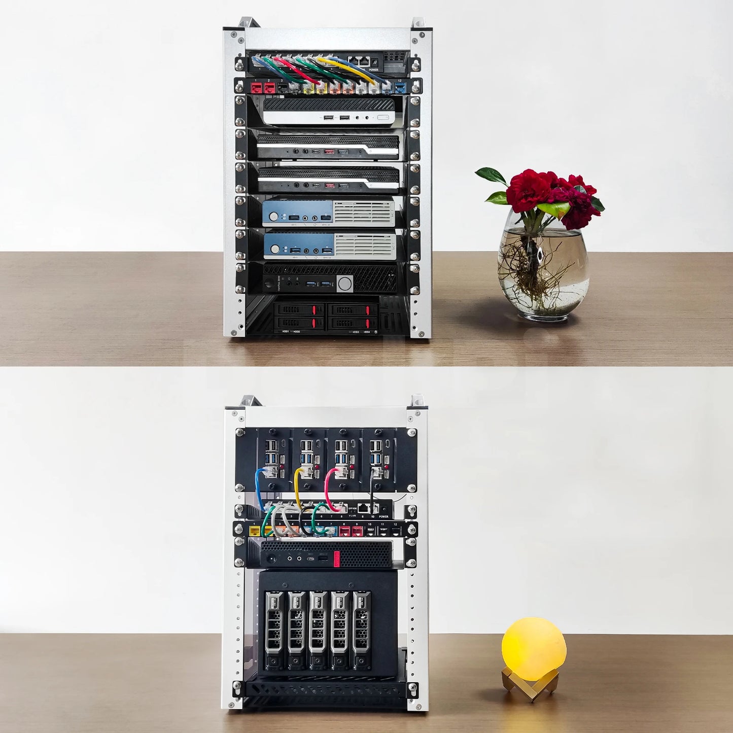 DeskPi RackMate T1-Plus Rackmount, 10-inch 8U Server Cabinet for Network, Servers, Audio and Video Equipment