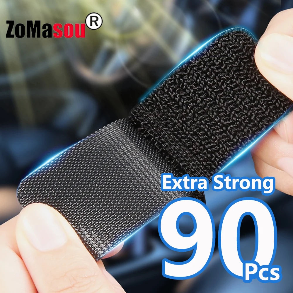 1-90 Self Adhesive Fastener Tape Extra Strong Carpet Fixing Sticker Double-Sided Hook-and-Loop Fastener Auto Adhesive Tape Fixed