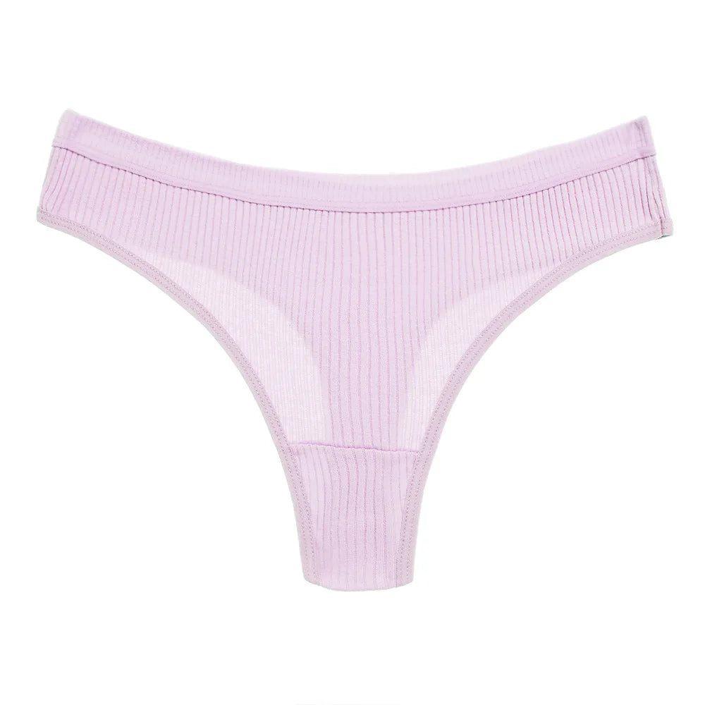 4Pcs Women's Panties G-Strings Set Fashion New Striped Soft Cotton Underwear Sexy Lingerie Sports Breathable Cozy