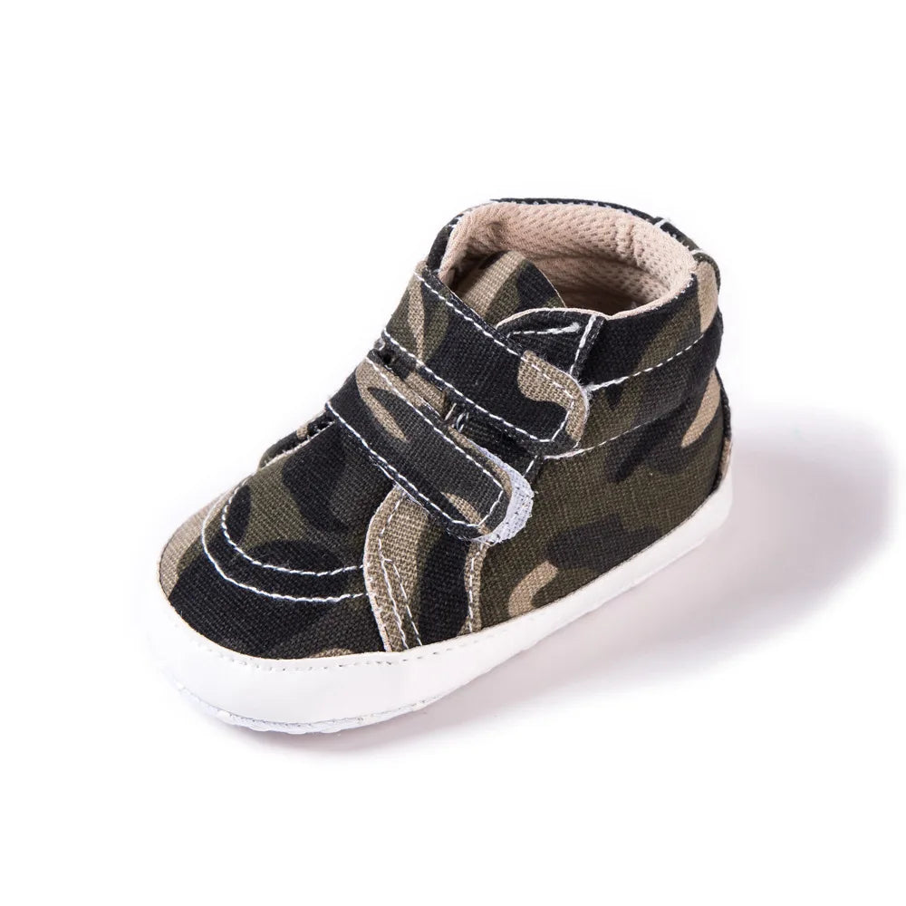 Infant Babies Boys Girls Shoes Soft Sole Canvas Solid Footwear For Newborns Toddler Crib Moccasins Letter Print Anti-Slip Shoes