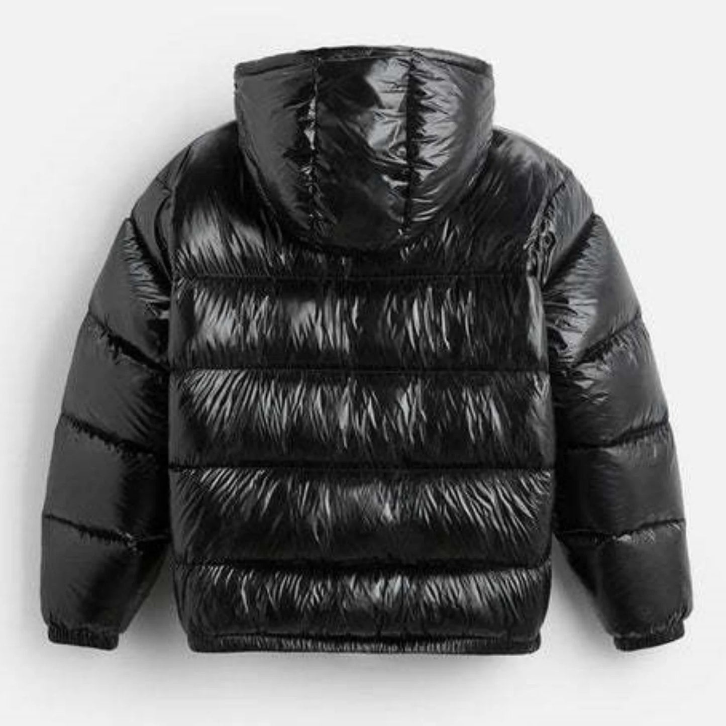 Men'S Down Jacket Casual Solid-Color Hooded Cotton-Padded Jacket Men'S Thickened Winter Warm Coat Loose Pocket Bread Jacket Coat