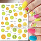 3d Nails Art Decals Spring Fruits Pink Full Tips Peony Magnolia Flowers Adhesive Sliders Stickers Decoration For Nails Manicure
