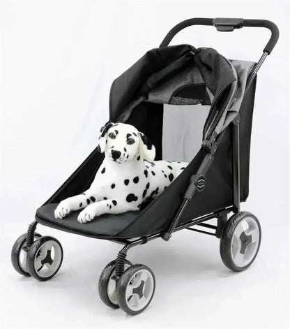 Portable Golden Retriever Large Dog Pet Stroller Cart Simple 4-wheel Foldable Large Capacity Stroller Outdoor Travel Pet Trolley