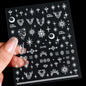 Black White Star 3D Nail Art Sticker Y2K Pentagram Self-Adhesive Decals Laser Shiny Glitters Starlight Manicure Ornaments Slider