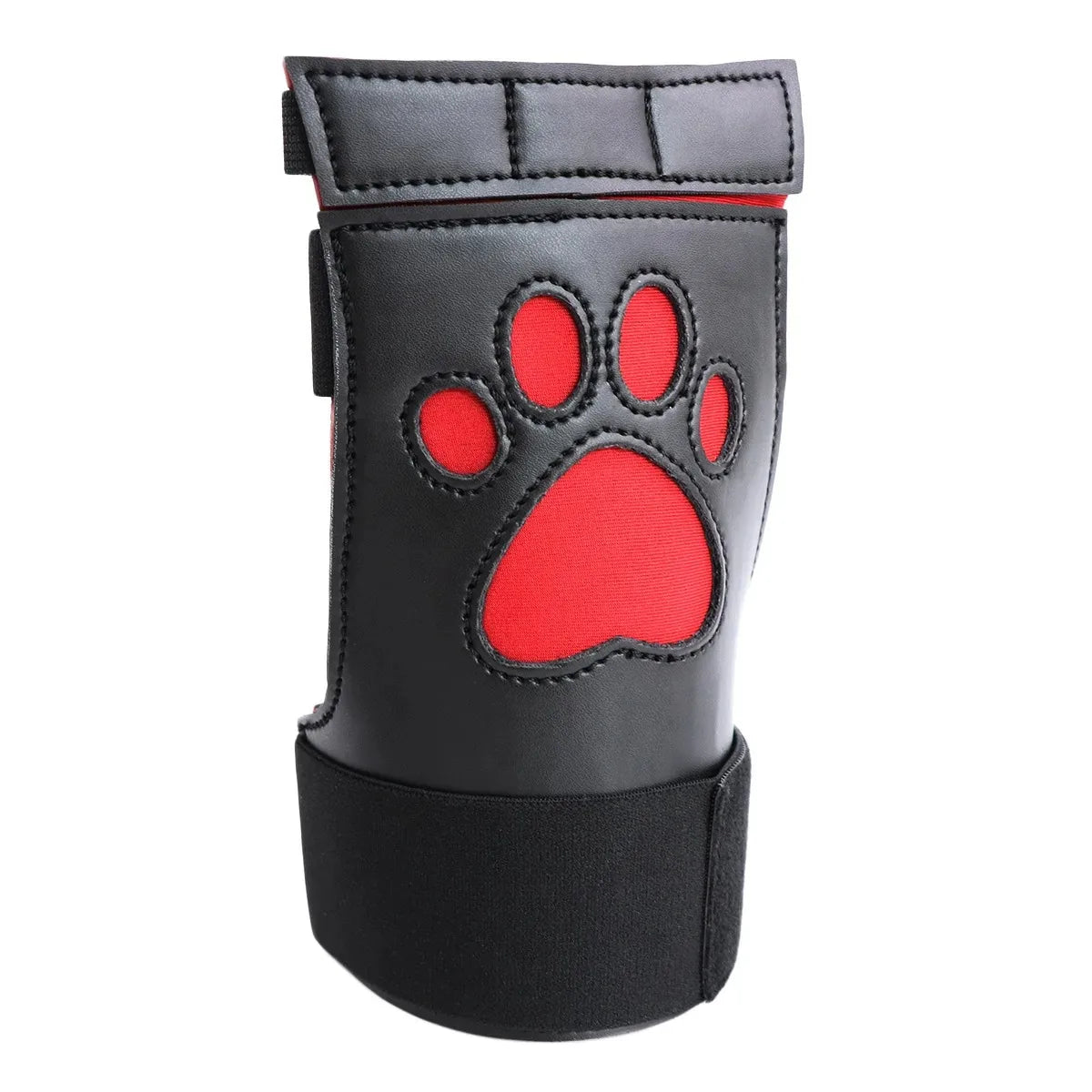 Unisex PU Leather Padded Dog Paw Print Mitts Gloves for Puppy Play BDSM Bondage Fetish Slave Cosplay Party Roleplay Adult