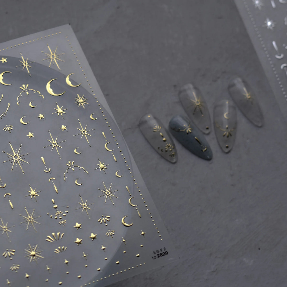 Bronzing Nails Sticker Ice Transparent Star Back Adhesive Nail Art Stickers Cool Five-pointed Star Manicure Decoration 3D Decals