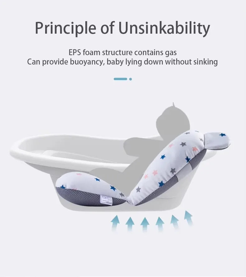PANGDUBE Baby Bathtub Pad Ajustable Bath Support Seat Newborn Bathing Cushion 0~1 Year Old Baby Bathtub Floating Seat for Shower