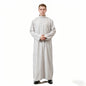 Men's Saudi Arabic Stand Collar Long Sleeve Robe Ramadan Muslim Robe Middle East Islamic Clothing